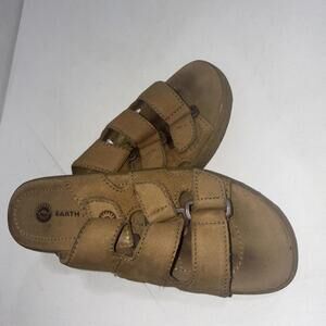Earth Spirit Wedge Slide Slip On Leather Gorpcore Boho Hippie Nature Sandals 7.5